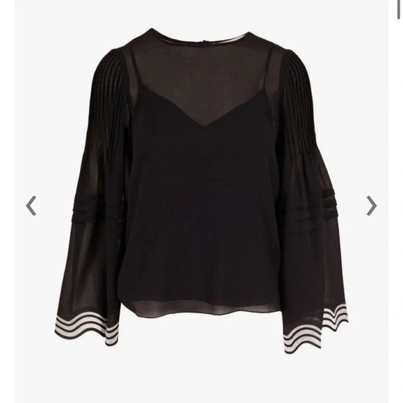 291 See by Chloe Long Sleeve Pleated Sleeve Blouse Size 34 - Picture 1 of 7